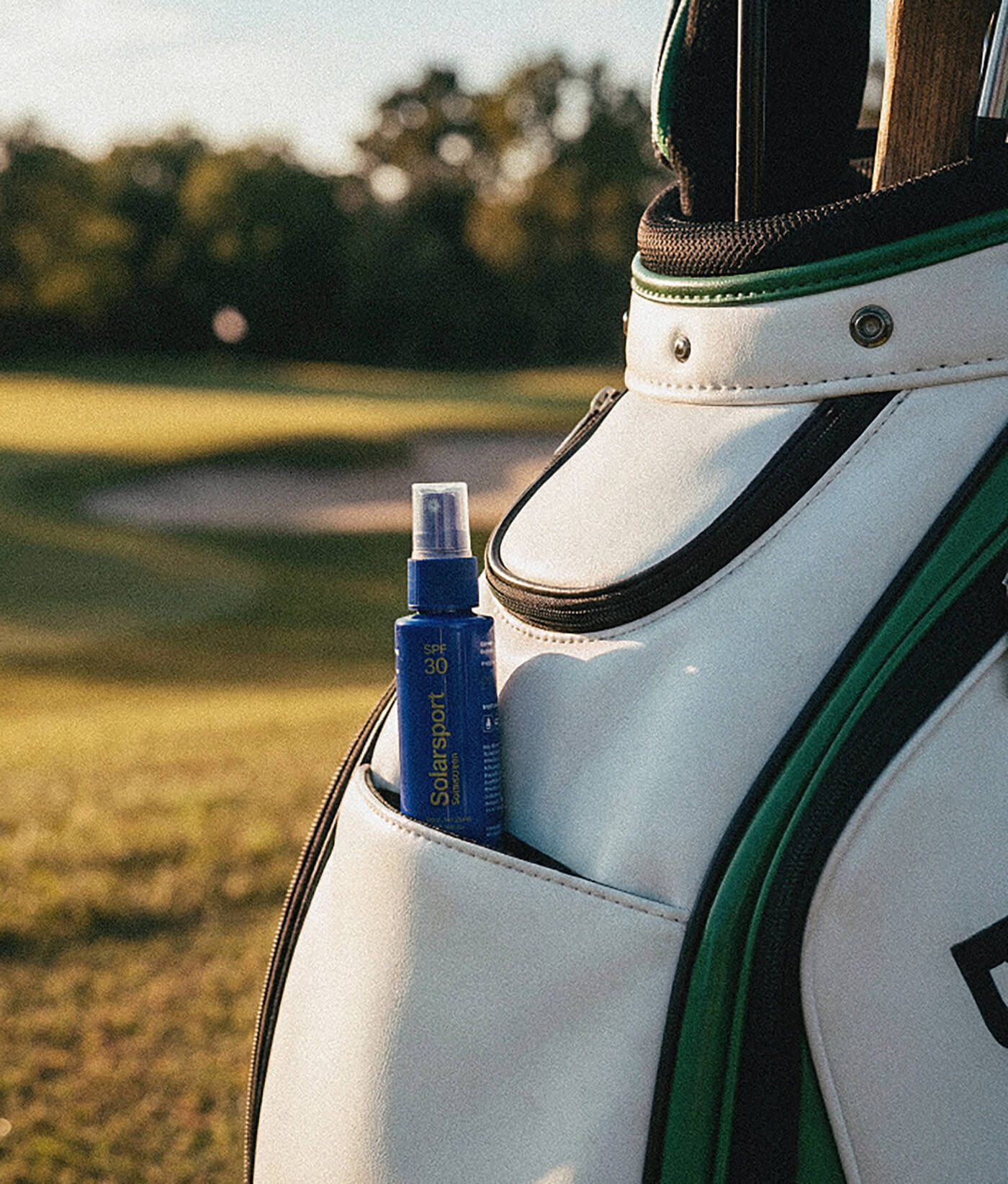 Solarsport bottle in a golf bag