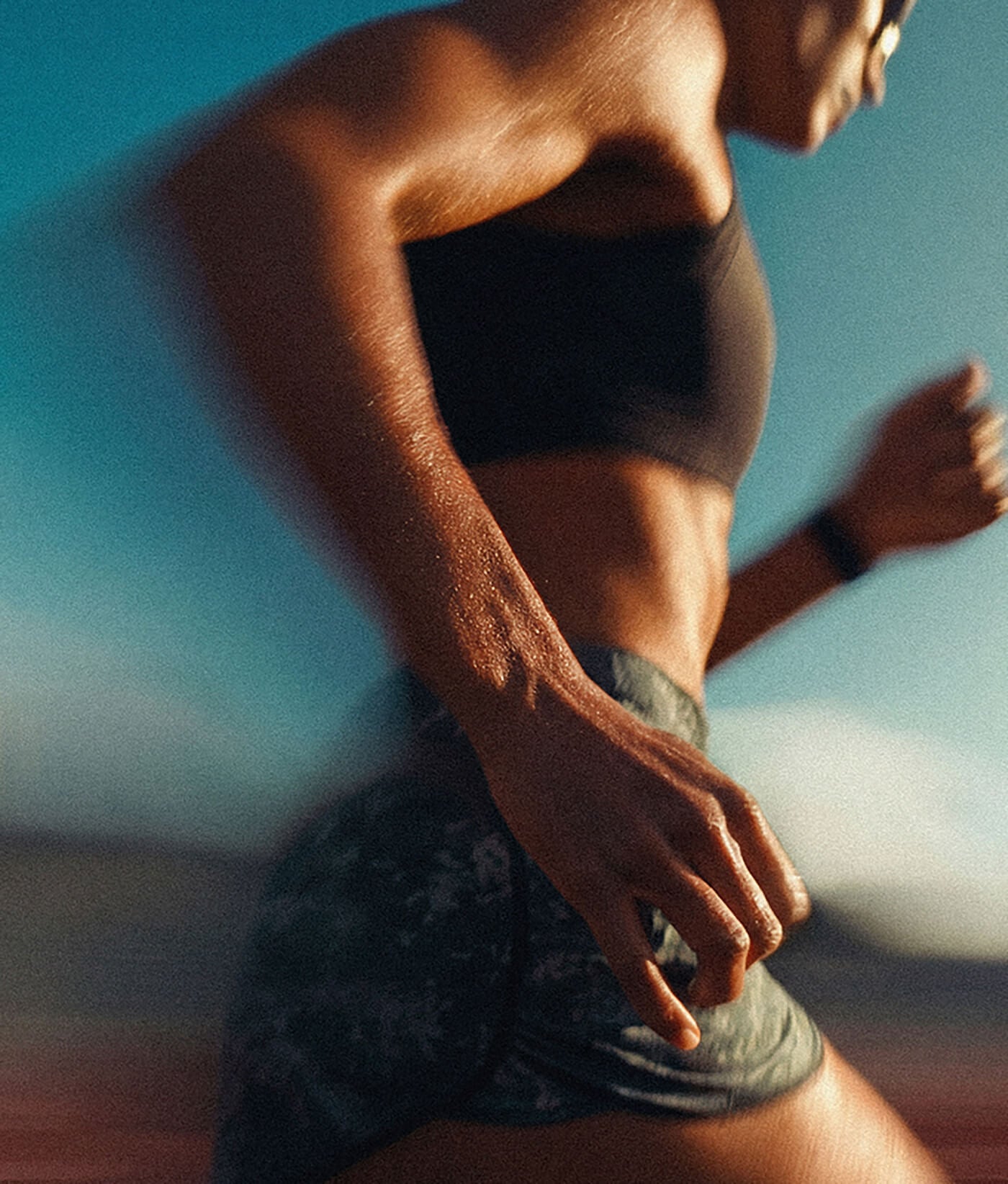 Athlete running outdoors